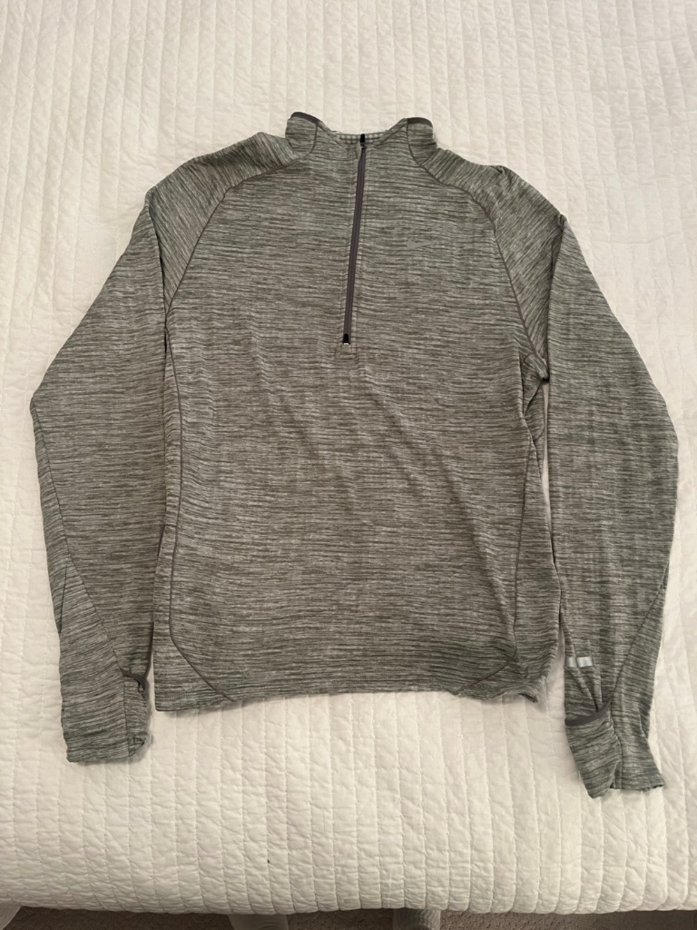 Nike Run Heather Gray Half-Zip Pullover - Picture 4 of 5